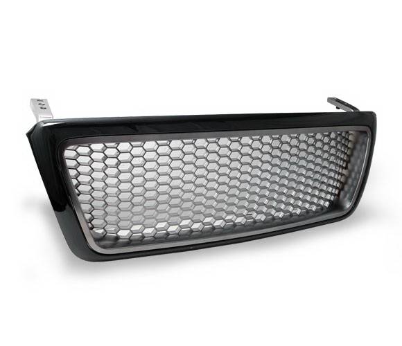 4CarOption - Ford F150 4CarOption Front Hood Grille - GRZH-F1500405-BKBC