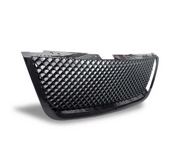 4CarOption - GMC Acadia 4CarOption Front Hood Grille - GRZT-ACD0708-BK