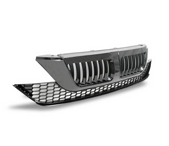 4CarOption - Honda CRV 4CarOption Front Hood Grille - GRZV-CRV0708-BK