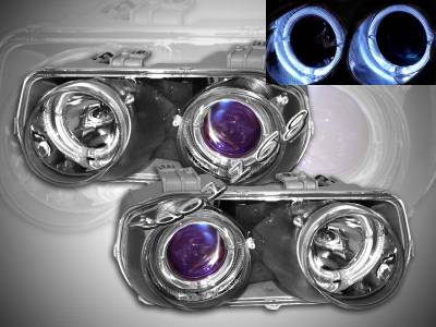 Custom - Black Blue Halo Headlights