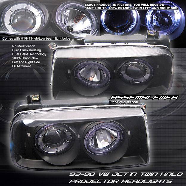 Custom - Euro Black Halo Headlights