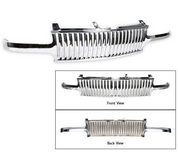4CarOption - Chevrolet Suburban 4CarOption Front Hood Grille - GRZV-SLV9902-CM