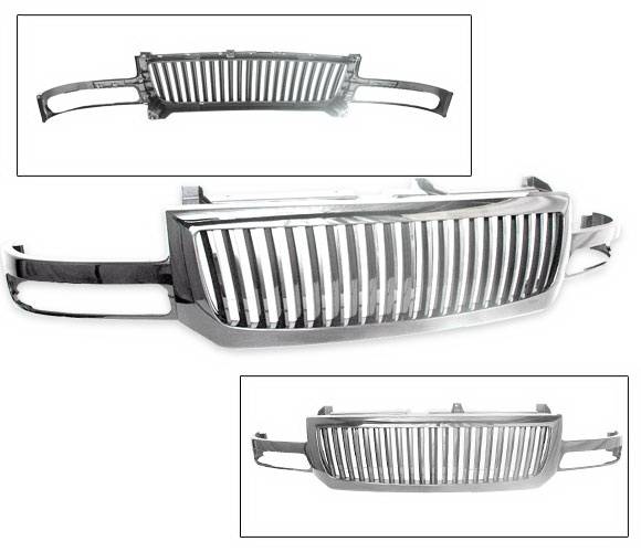 4CarOption - GMC Sierra 4CarOption Front Hood Grille - GRZV-SRA0306-CM