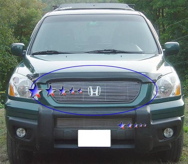 APS - Honda Pilot APS Billet Grille - with Logo Opening - Upper - Aluminum - H67128A