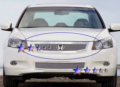APS - Honda Accord 4DR APS Wire Mesh Grille - Upper - Stainless Steel - H76555T