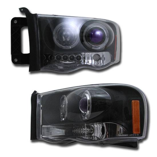 Custom - Black Blue Halo Pro Headlights