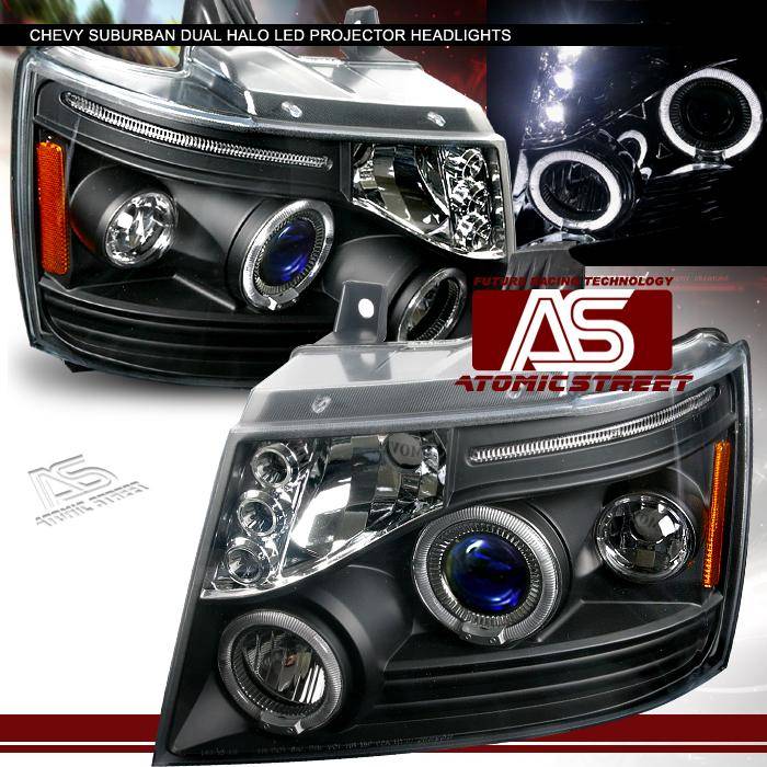 Custom - Black Dual Halo LED Headlights