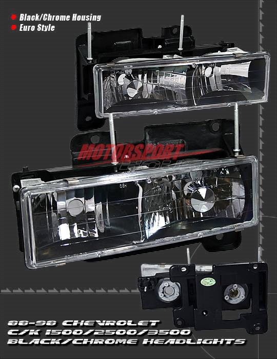 Custom - Euro Black Chrome Headlights