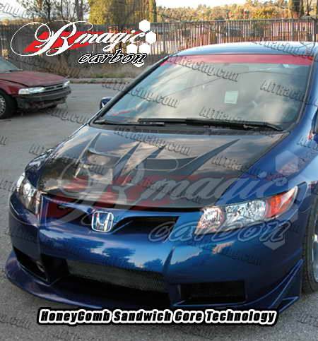 AIT Racing - Honda Civic AIT Racing Raiden Style Carbon Fiber Hood - HC06BMRDNCFH