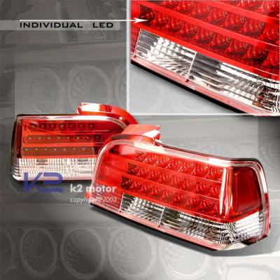 Custom - RED Individual LED Tail Lights - Chrome Housing
