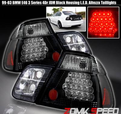 Custom - LED Smoked Altezza Taillights - JDM Black Housing