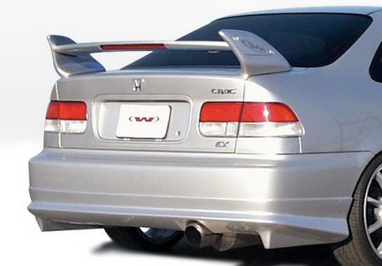 Wings West - Honda Civic 2DR & 4DR Wings West W-Type Rear Lower Skirt - 890375