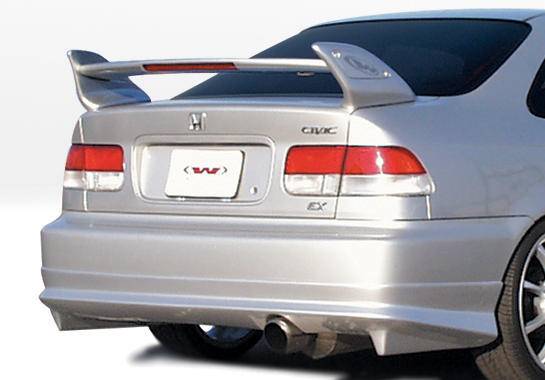 VIS Racing - Honda Civic 2DR & 4DR VIS Racing W-Type Rear Lip - Polyurethane - 890375