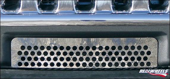RealWheels - Hummer H3 RealWheels Lower Bumper Grille Overlay - Polished Stainless Steel - 1PC - RW102-1-A0103