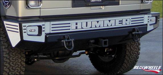 RealWheels - Hummer H2 RealWheels Slotted Rear Upper Bumper Overlay Kit - Polished Stainless Steel - 10PC - RW106-2-A0102