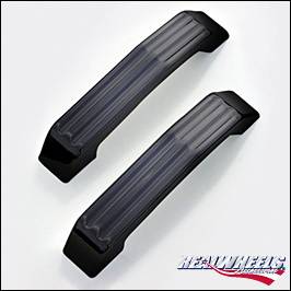 RealWheels - Hummer H2 RealWheels Grooved Hood Handles - For Factory Top Grille - Black Powder Coat Billet Aluminum - Pair - RW200-2BP-A0102