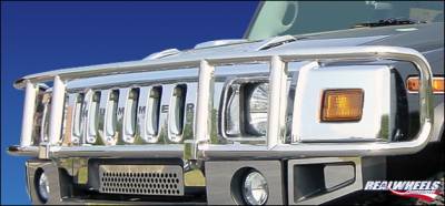 RealWheels - Hummer H2 RealWheels Brush Guard - Single Tier Wrap Around - Polished Stainless Steel - 1PC - RW301-1-A0102