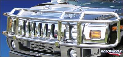 RealWheels - Hummer H2 RealWheels Brush Guard - Double Tier Wrap Around - Polished Stainless Steel - 1PC - RW302-1-A0102