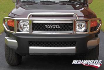 RealWheels - Toyota FJ Cruiser RealWheels Brush Guard - Double-Tier Wrap Around with Inserts - Polished Stainless Steel - 1PC - RW302-2-T0202