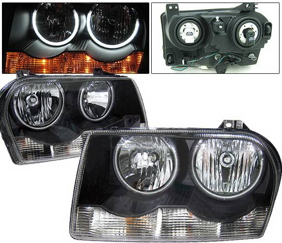 4 Car Option - Chrysler 300 4 Car Option Halo Headlights - Black CCFL - LH-C300B-KS-CCFL