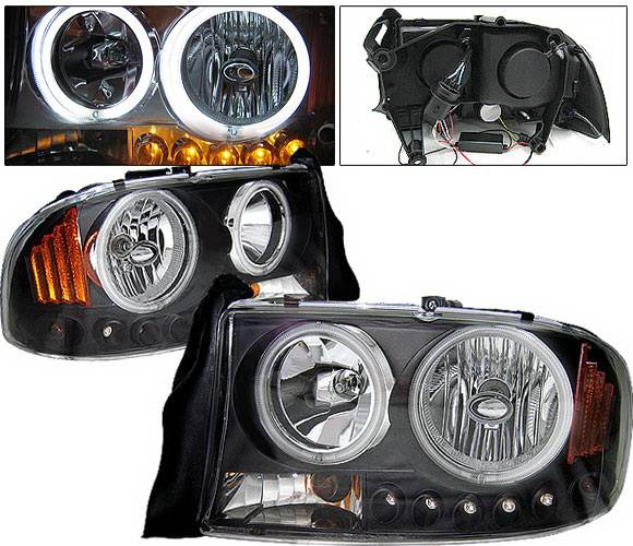 4 Car Option - Dodge Dakota 4 Car Option Halo Headlights - Black CCFL - LH-DD97B-KS-CCFL