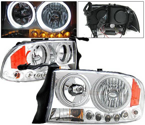 4 Car Option - Dodge Dakota 4 Car Option Halo Headlights - Chrome CCFL - LH-DD97C-KS-CCFL