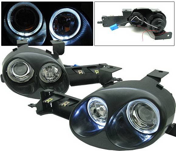 4 Car Option - Dodge Neon 4 Car Option Ralli-Style Halo Projector Headlights - LH-DN95P