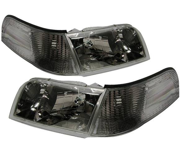 4 Car Option - Ford Crown Victoria 4 Car Option Euro Headlights - Black - LH-FCV98BC-6
