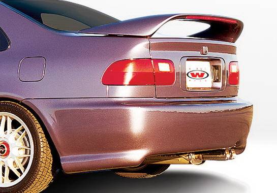 Wings West - Honda Civic 2DR Wings West W-Type Rear Bumper Cover - Fiberglass - 490070