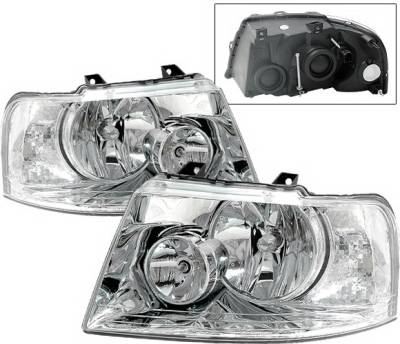 4 Car Option - Ford Expedition 4 Car Option Headlights - Chrome Clear - LH-FED03CC-KS