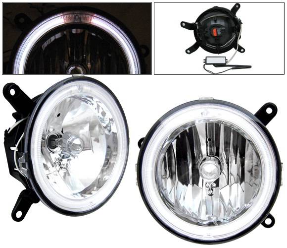 4 Car Option - Ford Mustang 4 Car Option Halo Fog Light Kit - Clear - LHF-FM05CR