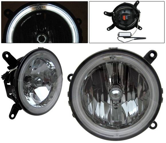4 Car Option - Ford Mustang 4 Car Option Halo Fog Light Kit - Smoke - LHF-FM05SMR