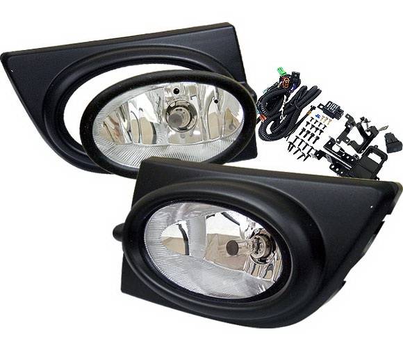4 Car Option - Honda Civic 4DR 4 Car Option Fog Light Kit - Clear - LHF-HC064C