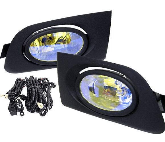 4 Car Option - Honda Civic 2DR & 4DR 4 Car Option Fog Light Kit - Yellow - LHF-HCV01-YL