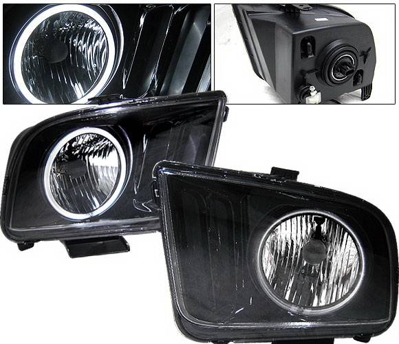 4 Car Option - Ford Mustang 4 Car Option Halo Headlights - Black - LH-FM05BR-KS