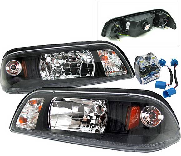 4 Car Option - Ford Mustang 4 Car Option Headlights - Black - 1PC - LH-FM87B-YD