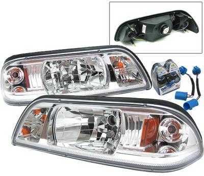 4 Car Option - Ford Mustang 4 Car Option Headlights - Chrome - 1PC - LH-FM87C-YD