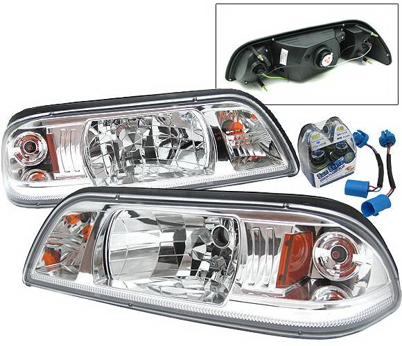 4 Car Option - Ford Mustang 4 Car Option Headlights - Chrome - 1PC - LH-FM87C-YD