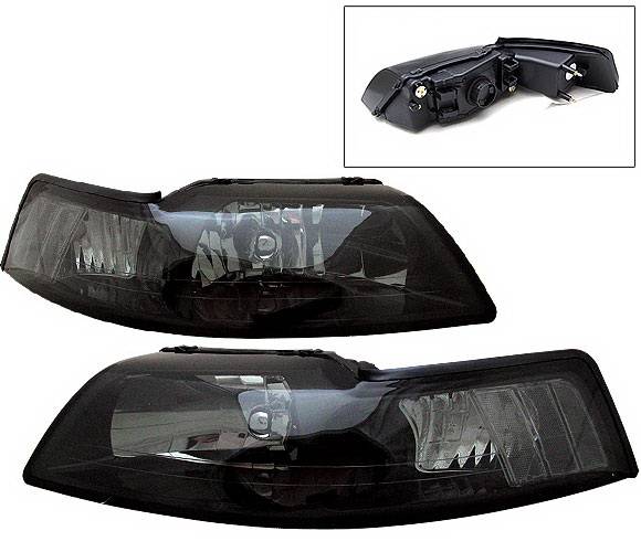 4 Car Option - Ford Mustang 4 Car Option Headlights - Smoke Clear Reflector - LH-FM99SM-2