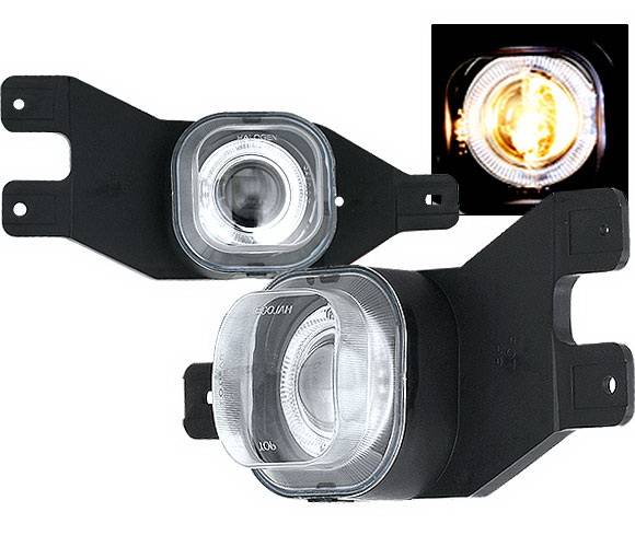 4 Car Option - Ford F250 4 Car Option Halo Projector Fog Light Kit - Clear - LHFP-FF25099C-WJ