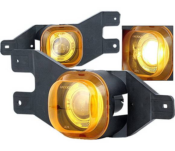 4 Car Option - Ford F250 4 Car Option Halo Projector Fog Light Kit - Yellow - LHFP-FF25099YL-WJ