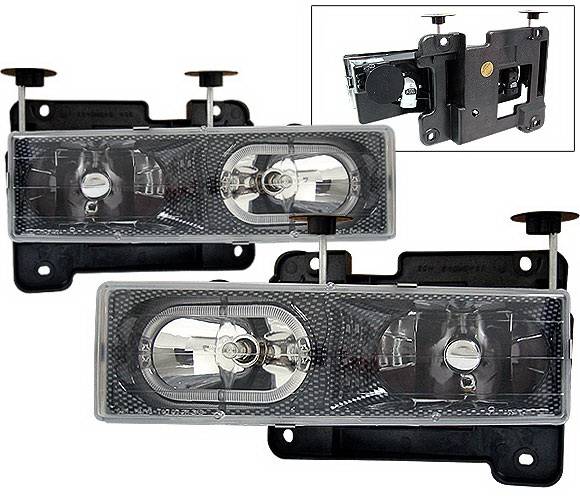 4 Car Option - Chevrolet C10 4 Car Option Halo Headlights - Carbon Fiber Style - LH-GC88FR-KS