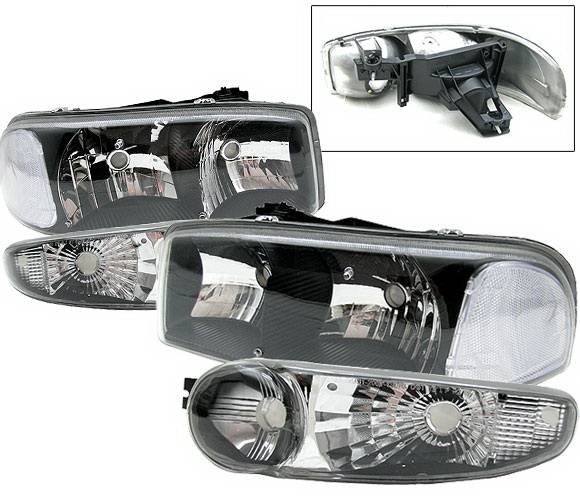 4 Car Option - GMC Sierra 4 Car Option Headlights - Black - LH-GY00JB-6