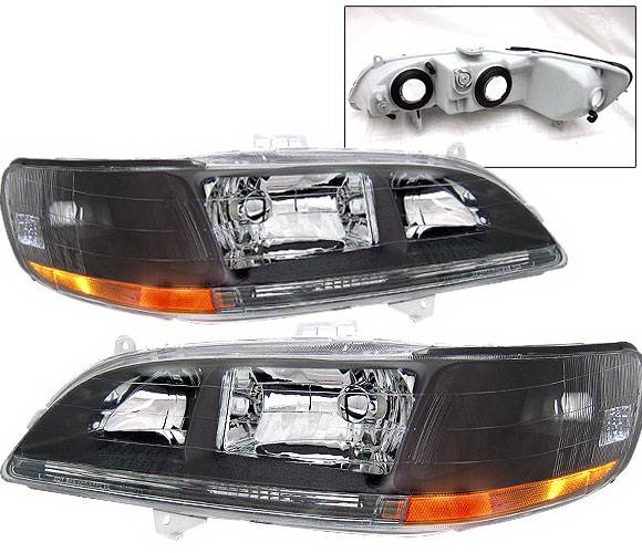 4 Car Option - Honda Accord 4 Car Option JDM Headlights - Black - LH-HA98B