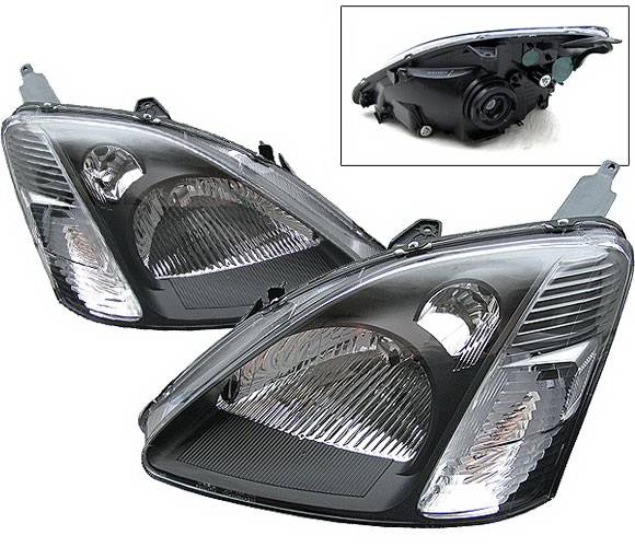 4 Car Option - Honda Civic 4 Car Option Headlights - Smoke - LH-HC02SIB-DP
