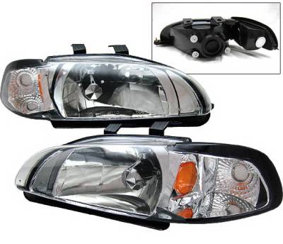 4 Car Option - Honda Civic 2DR 4 Car Option Headlights - Chrome - 1PC - LH-HC923C-1-A