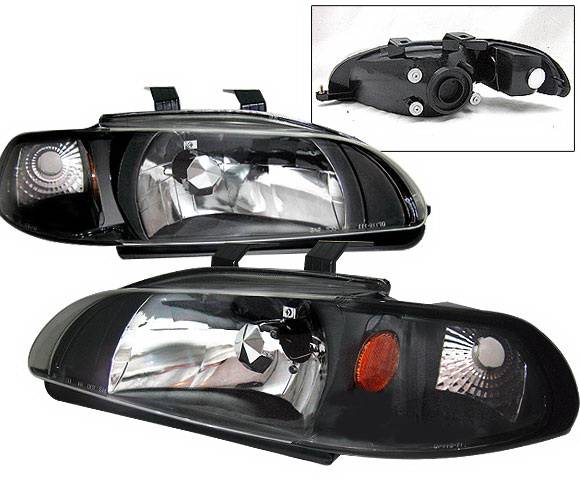 4 Car Option - Honda Civic 4DR 4 Car Option Headlights - Black - 1PC - LH-HC924B-1