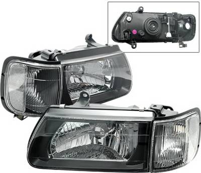 4 Car Option - Honda Passport 4 Car Option Headlights - Black Clear - LH-IRD00BC-KS