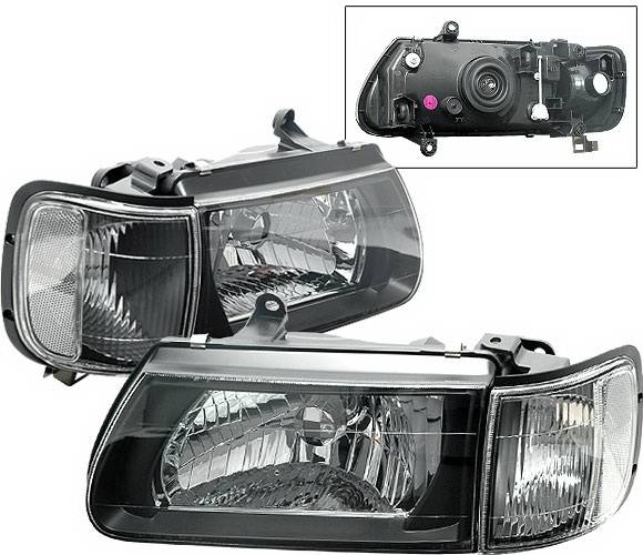 4 Car Option - Isuzu Rodeo 4 Car Option Headlights - Black Clear - LH-IRD00BC-KS