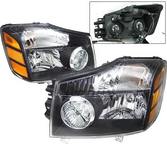 4 Car Option - Nissan Titan 4 Car Option Headlights - Black - LH-NTIT04B-KS